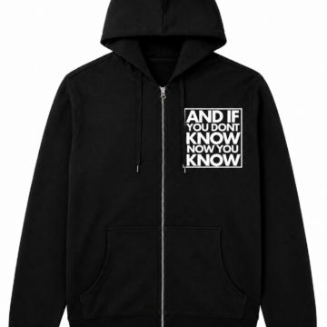 Black Full-Zip Hoodie with Inspirational Quote