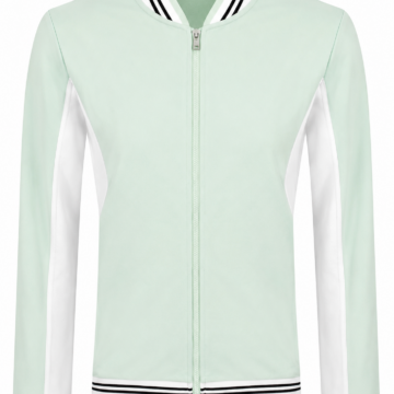 Pale Mint Green Bomber Jacket with White Side Panels