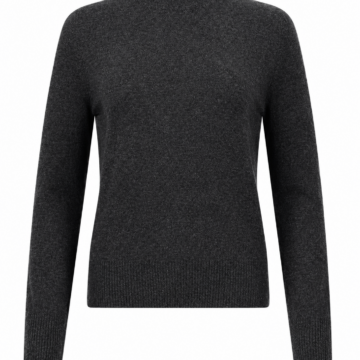 Dark Grey Heathered Knit Turtleneck Sweater