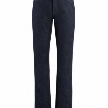 Dark Indigo High-Rise Straight-Leg Rigid Denim Jeans