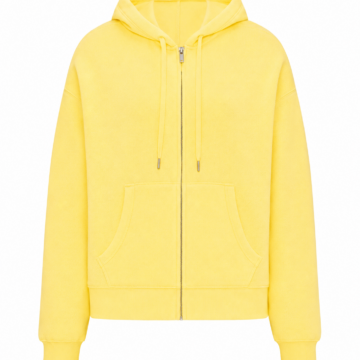 Bright Yellow Zip-Up Hoodie