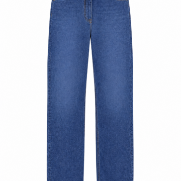 Medium Blue High-Rise Straight-Leg Denim Jeans